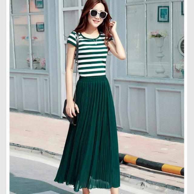 Emerald silk midi skirt online