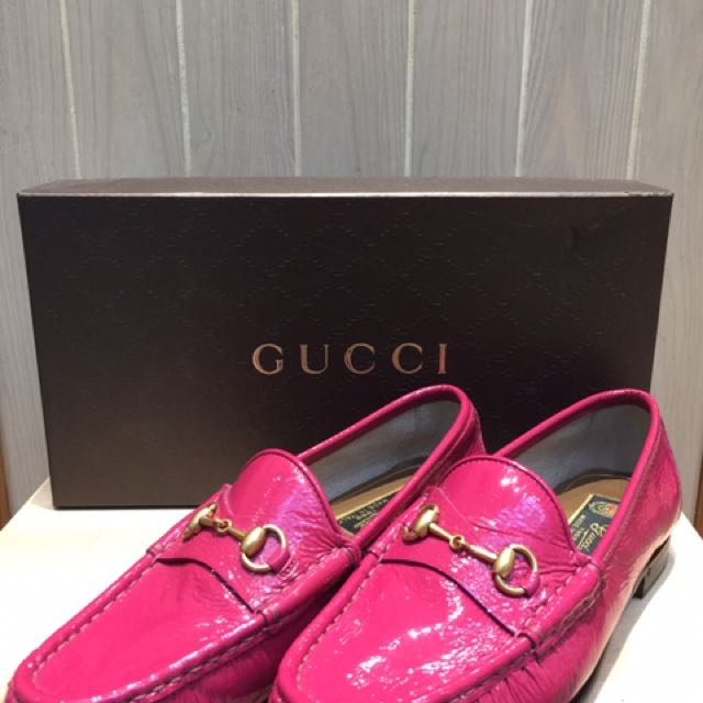 Neon pink gucci loafer discount
