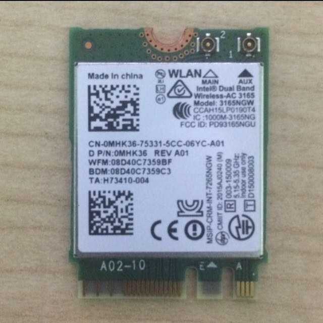 thumbnail image 2 of Intel Dual Band Wireless-AC 3165 1x1 AC BT .2:  2 of 10