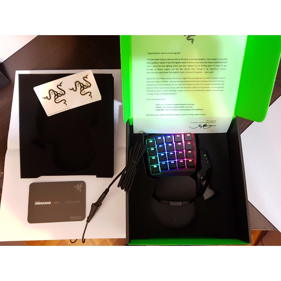 Razer Orbweaver Chroma Stealth (Razer Orange switches), Computers
