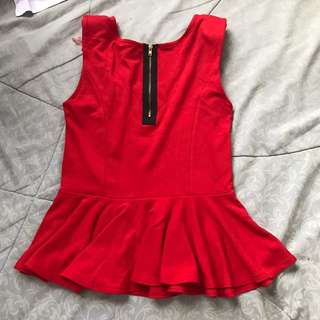 light red peplum top