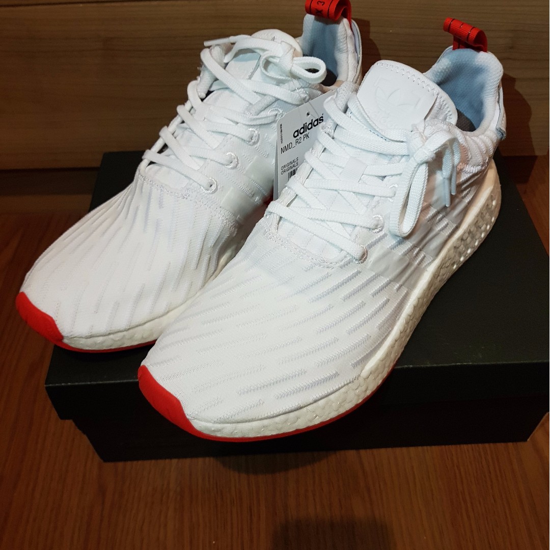 adidas nmd r2 pk white red