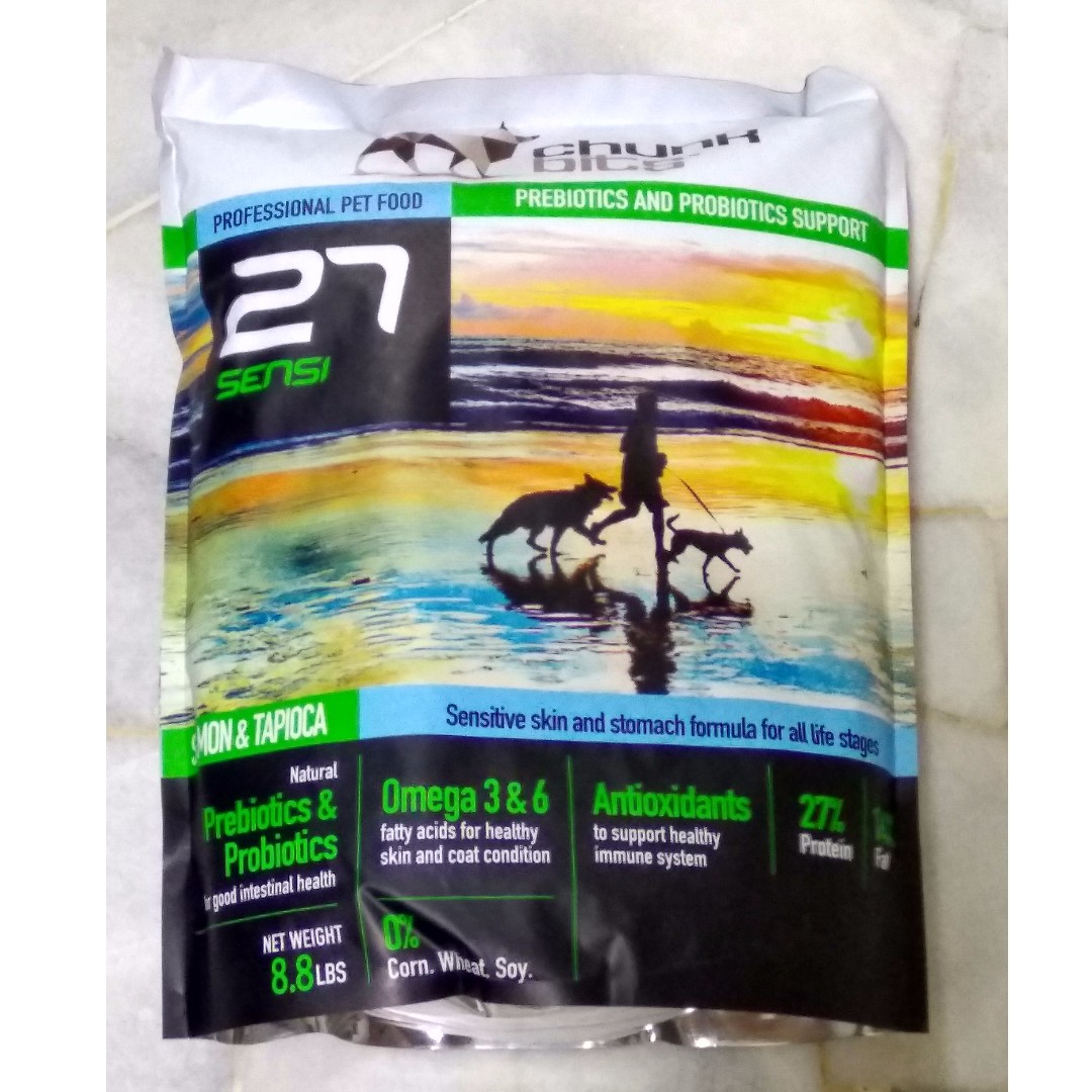 Chunkbits Sensi 27 Super Premium Salmon Tapioca dog food 8.8lbs