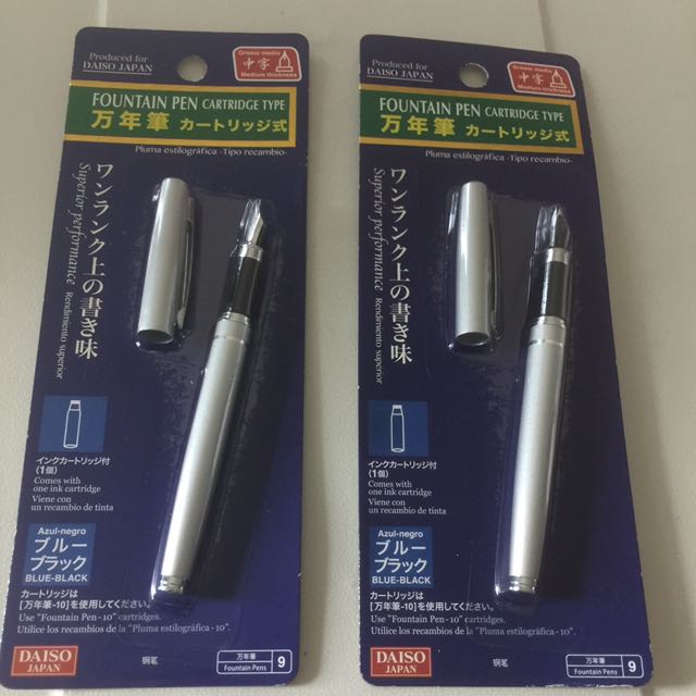Daiso Fountain Pen cartridge type + additional Platinum branded ink