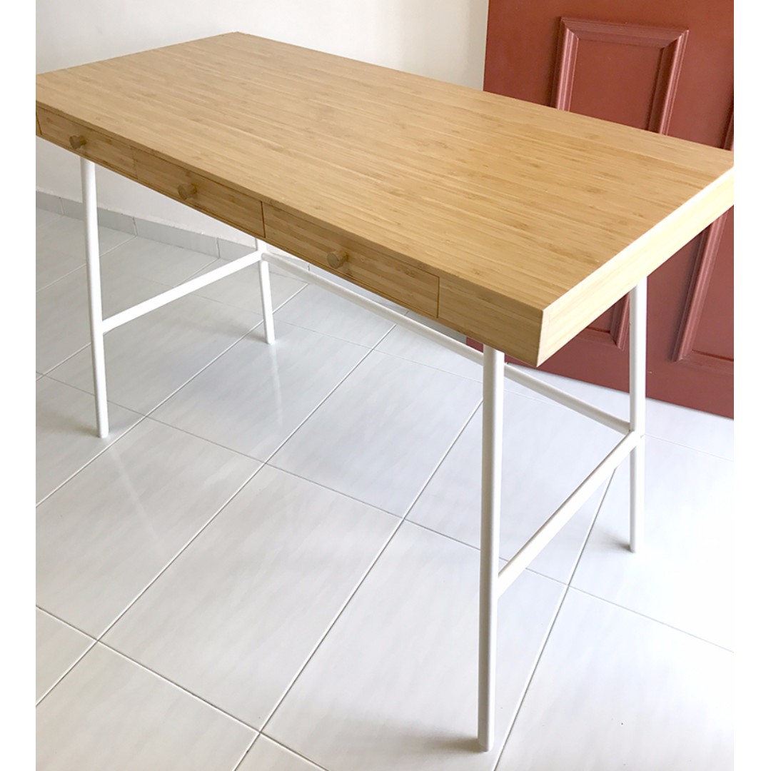 Ikea Study Table Lillasen Desk Bamboo Furniture Tables Chairs On Carousell