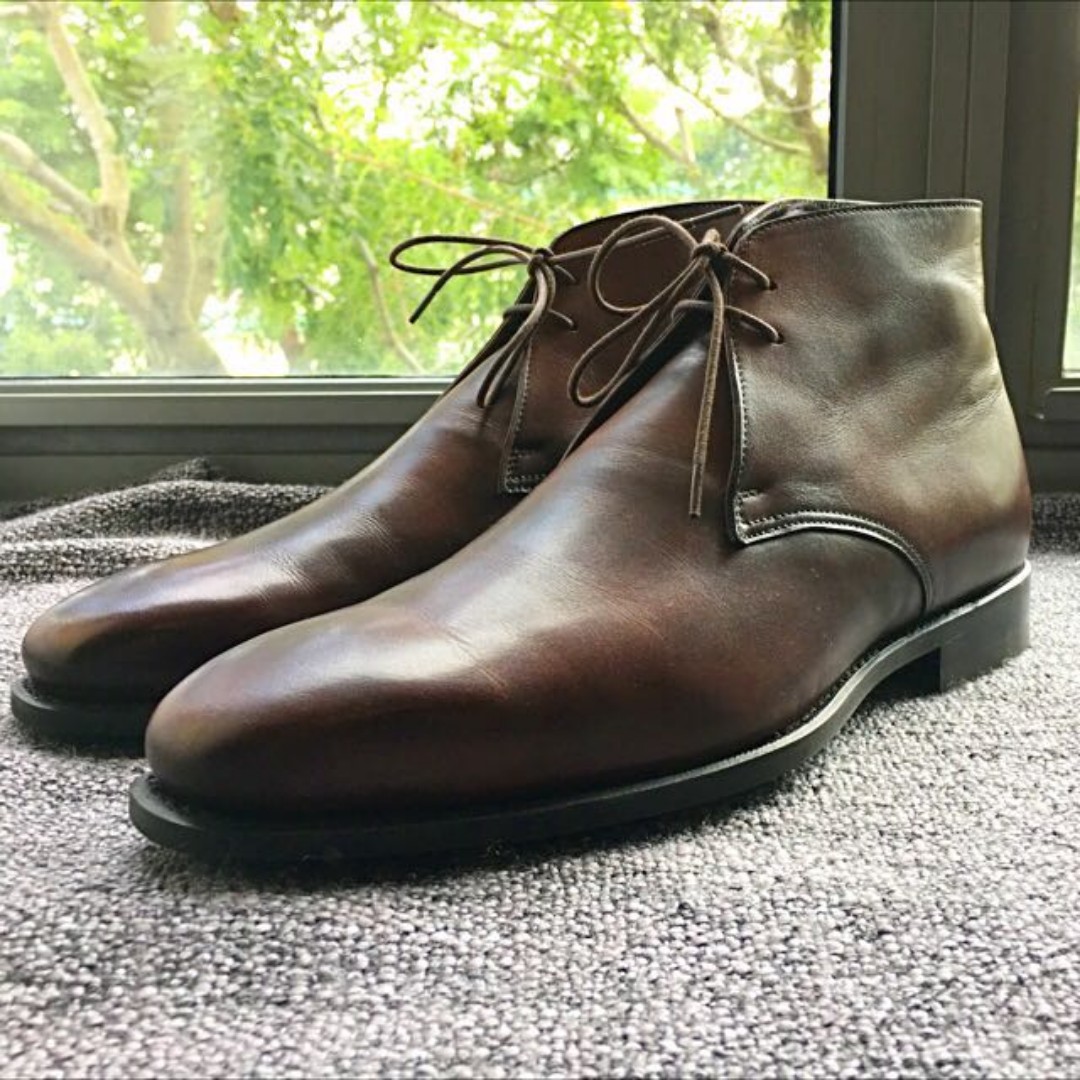 MTM Brown Leather Chukka Boots UK8 Shoes Dainite soles New