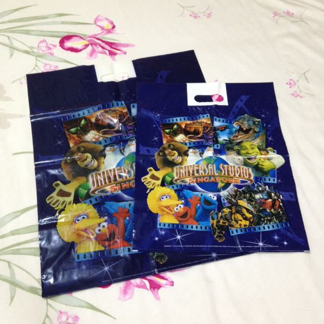 Universal Studios Singapore Plastic Bags x 2, Hobbies & Toys