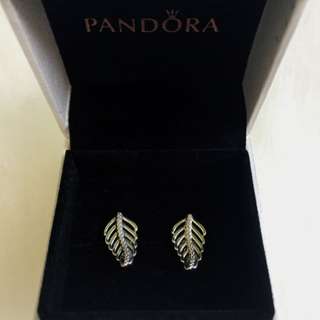 Pandora Shimmering Feather Earrings