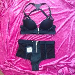 Honey Birdette Vikki Vette Set 12A (Gently Worn) And Size Small Brief (New With Original Tags)