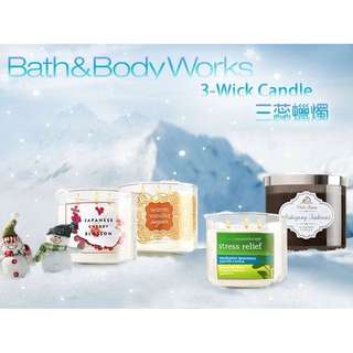 ［孬便宜］/9.9成新 bath & body works BBW 經典款尤加利葉薄荷 stress relief 香氛蠟燭 三蕊燭芯/
