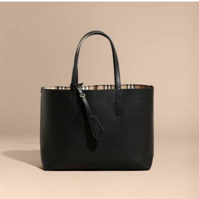 Burberry Medium Reversible Tote In Haymarket Check And Leather Luxury Bags Wallets on Carousell