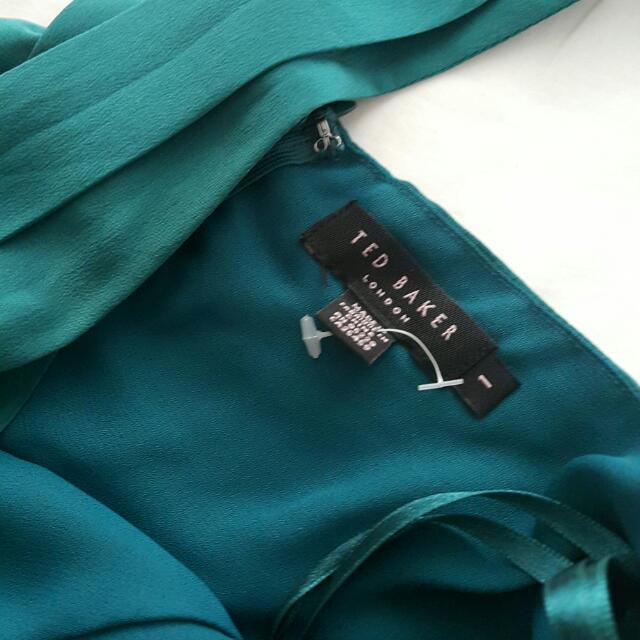 ted baker green silk dress