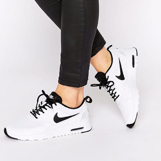 nike air max thea white and black womens