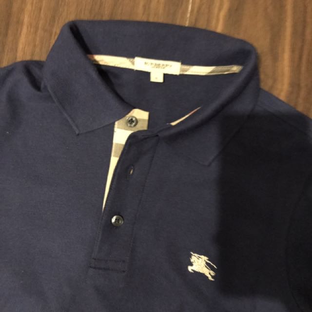 Polo Shirt Burberry Replica Navy Mirip Original Fesyen Pria