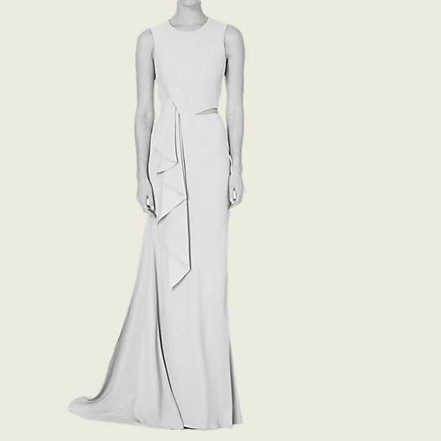Off White Crepe Wedding or Evening Gown 