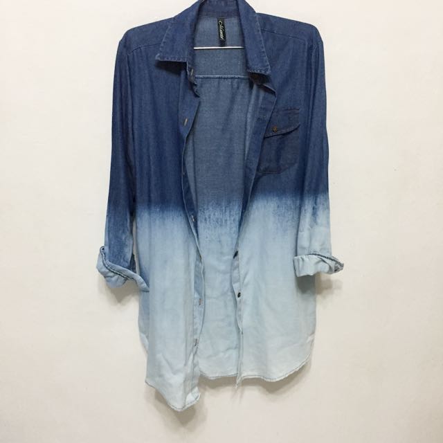 Ombre Denim Outerwear, Women's Fashion, Coats, Jackets and Outerwear on ...