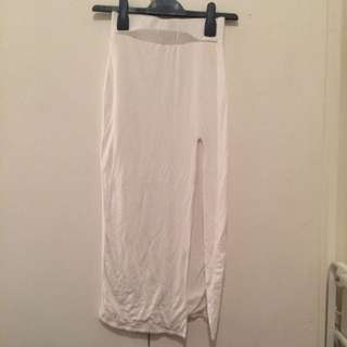 Naked Wardrobe White Slit Skirt Small
