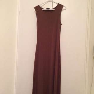 Temt Size Small Brown Full Length Dress