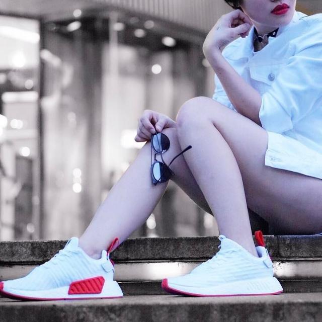 Adidas NMD R2 PK White Red Women s Fashion Footwear Sneakers on Carousell