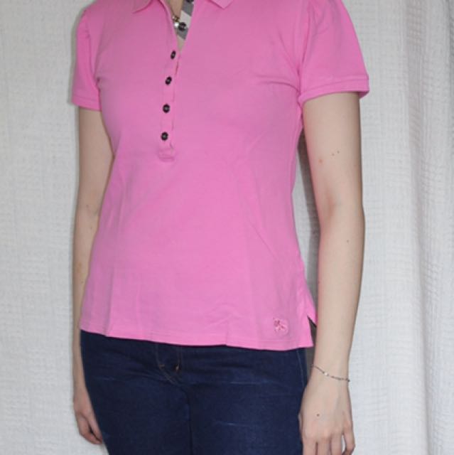 Burberry Outlet Pink Polo Shirt, Fesyen 