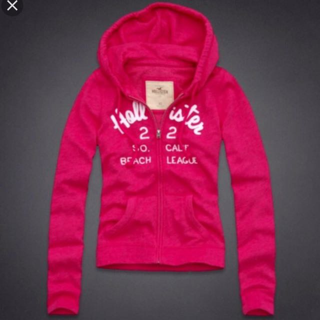 hollister pink hoodie