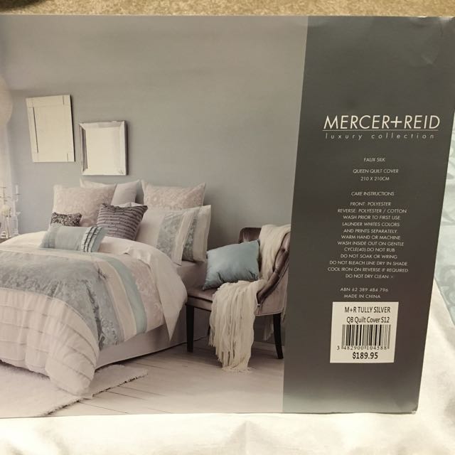 Mercer Reid Luxury Collection Queen Quilt Cover 2 Pillow cases Home Furniture Home Decor on Carousell