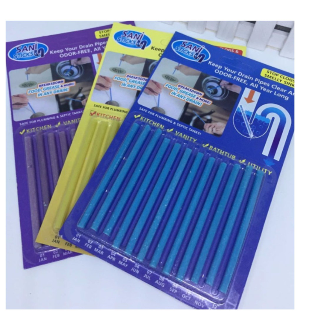 Sani sticks Keep your drain pipe clean 3 packs, Health & Nutrition