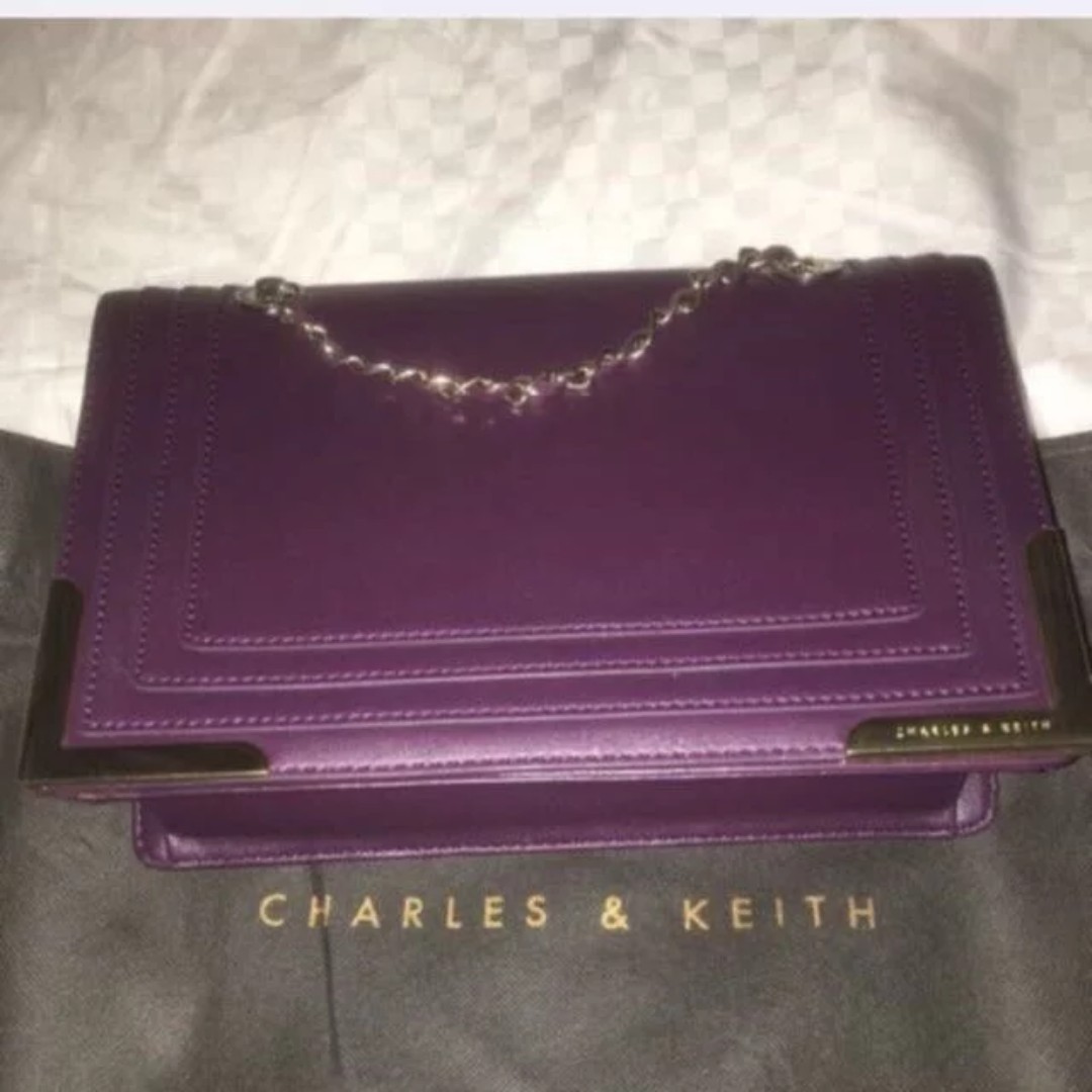 charles and keith purple bag