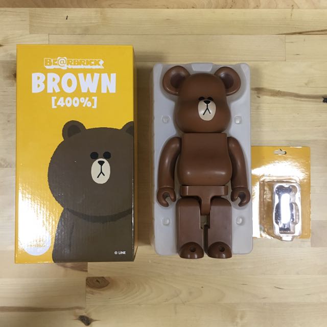 BE@RBRICK Line BROWN 400% + 100% Bearbrick, 興趣及遊戲, 玩具& 遊戲