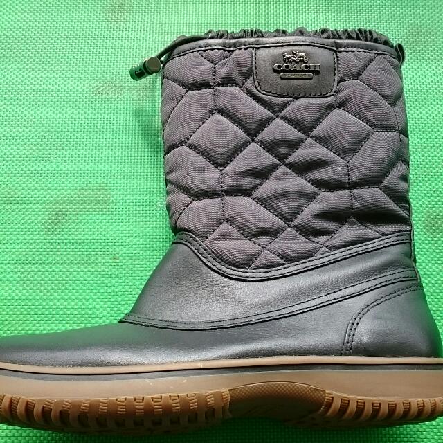 Black Coach New York Winter Boots Women S Fashion Shoes On Carousell