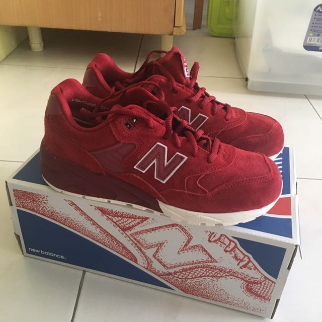 Brand New New Balance 580 Shoes Size 37 Red Women s Fashion Footwear Flipflops and Slides on Carousell
