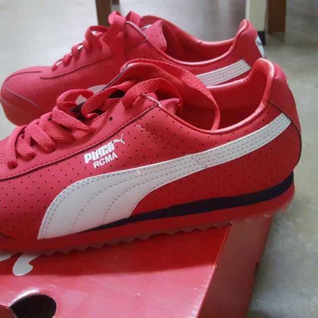 Red puma roma shoes best sale