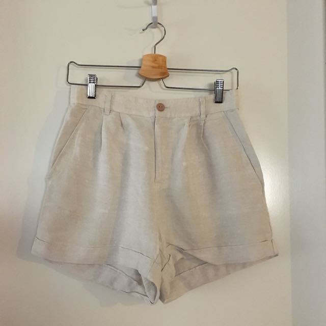 high waisted linen shorts