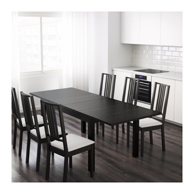 Barely Used Black Ikea Table Chairs Ryggestad Excellent Conditions 24052227376 Ebay