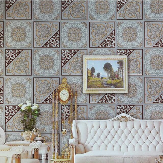 Metallic European Modern Style Pattern Mosaic Design Wallpaper