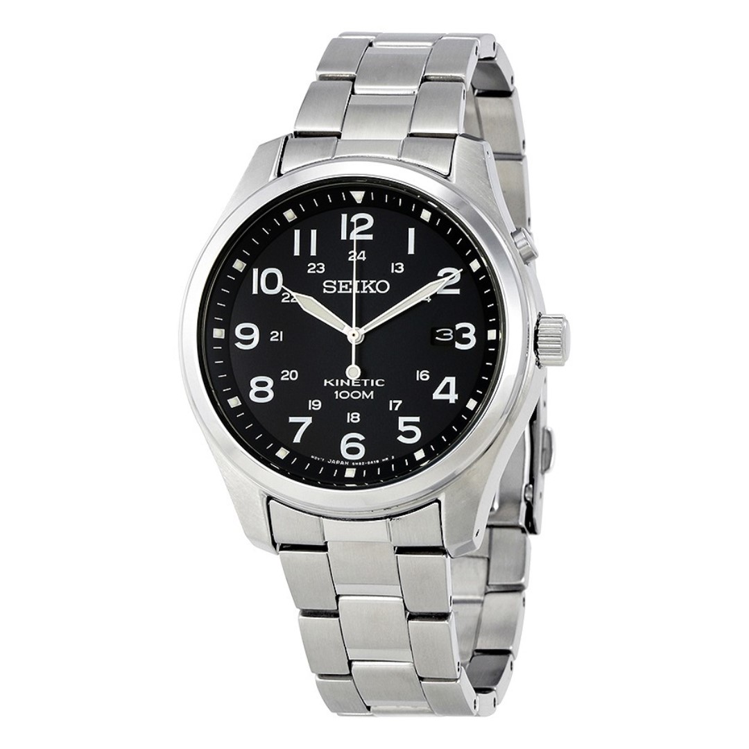 seiko kinetic black dial