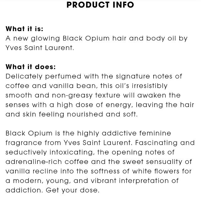 Black opium dry oil for body and hair store