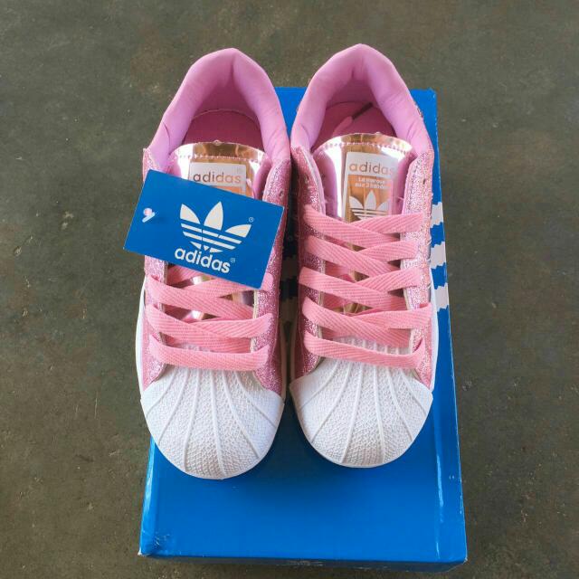 adidas superstar glitter pink