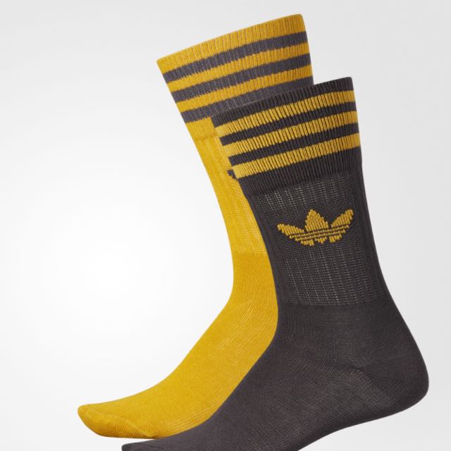 Adidas Yellow/Black Socks, Fashion, Footwear, Sneakers Carousell