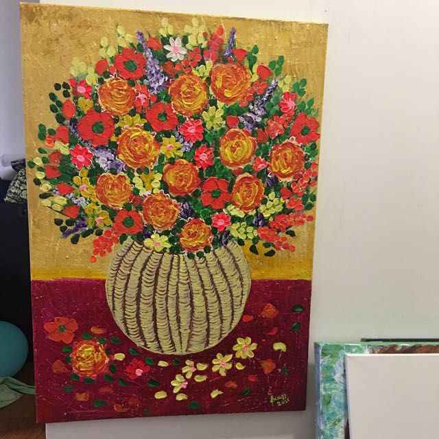 Finger Painting Of Flowers Design Craft Art Prints On Carousell