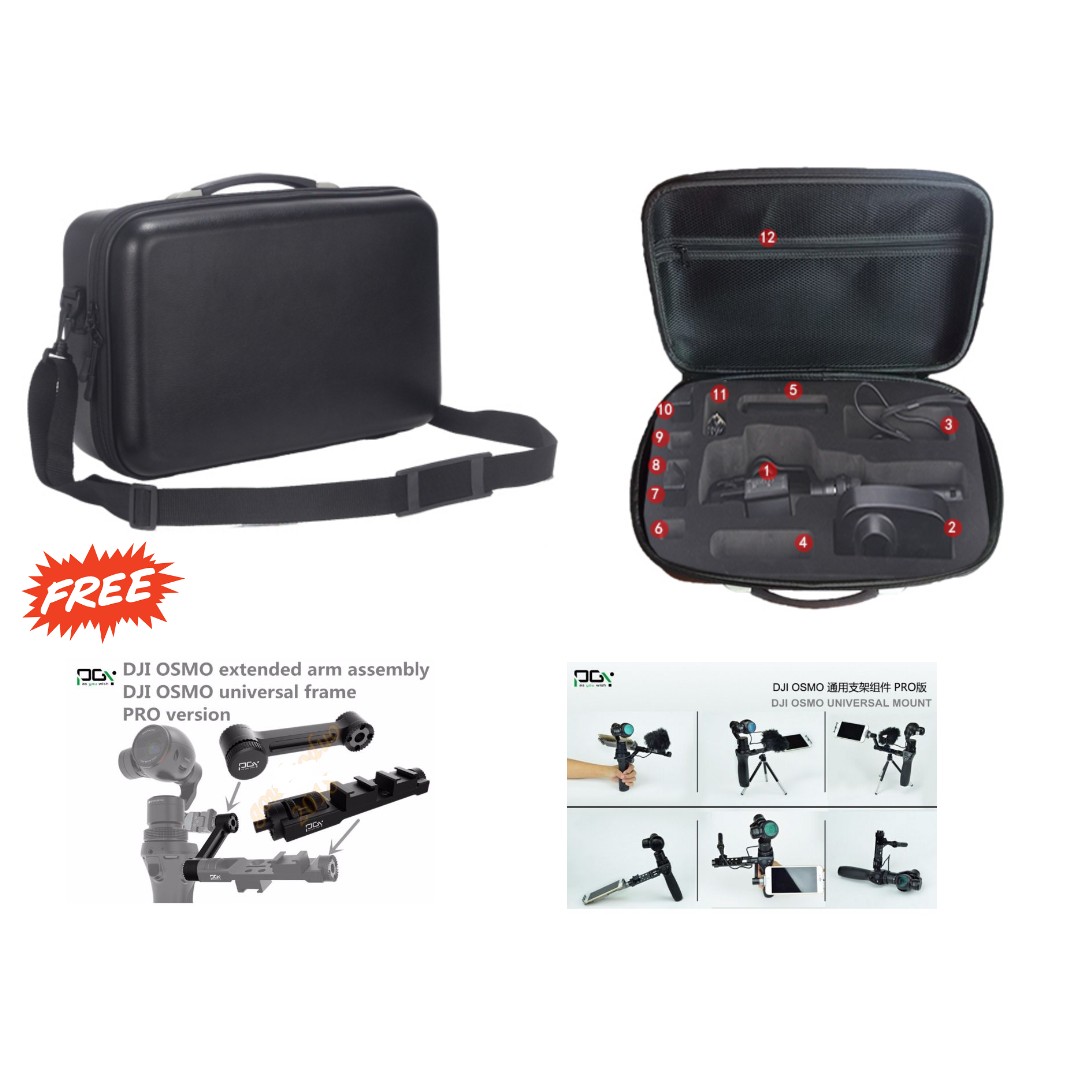 CYNOVA Carrying Bag For DJI Osmo Action 3/4/5 Pro PU Storage Protectiv