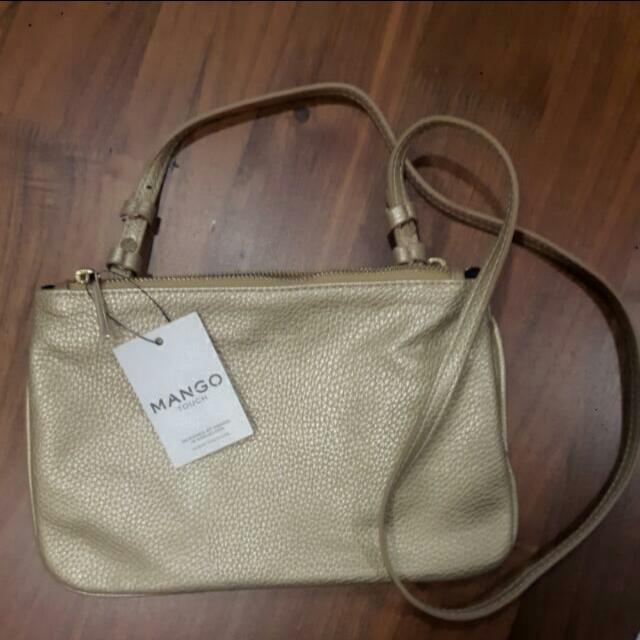 mango gold bag