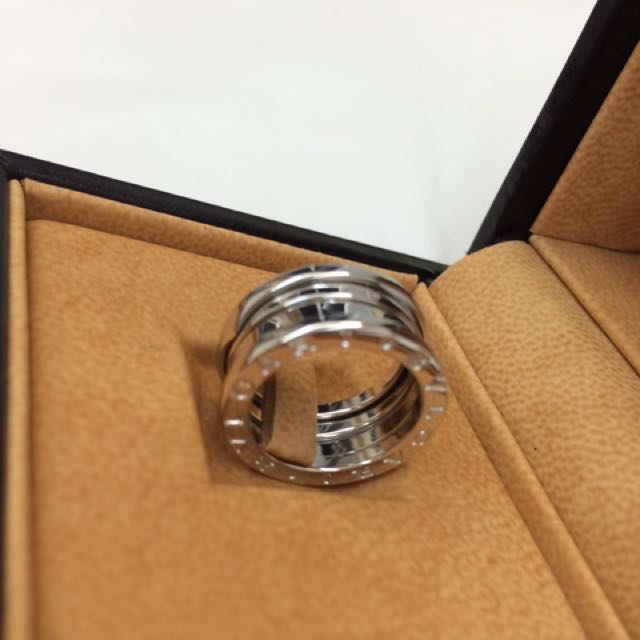 Bvlgari B Zero 1 White Gold 3 Band Ring Luxury Accessories on