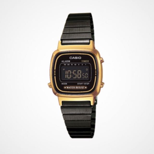 casio vintage watch black