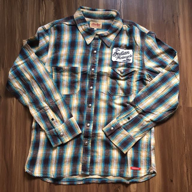 indian motorcycle plaid shirt