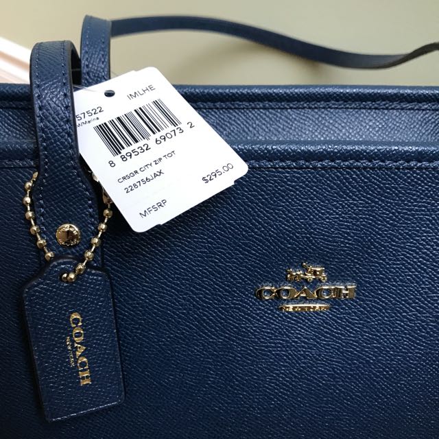 Navy blue discount coach purse