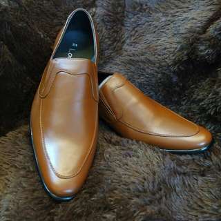 Clearance sale !!! MS 77 Leather Shoe/ Mens Formal Dress Shoe/ Office Shoe  tan brown size 40, 41, 44, 45
