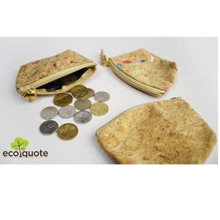 EcoQuote Small Coins Bag Handmade Cork Material