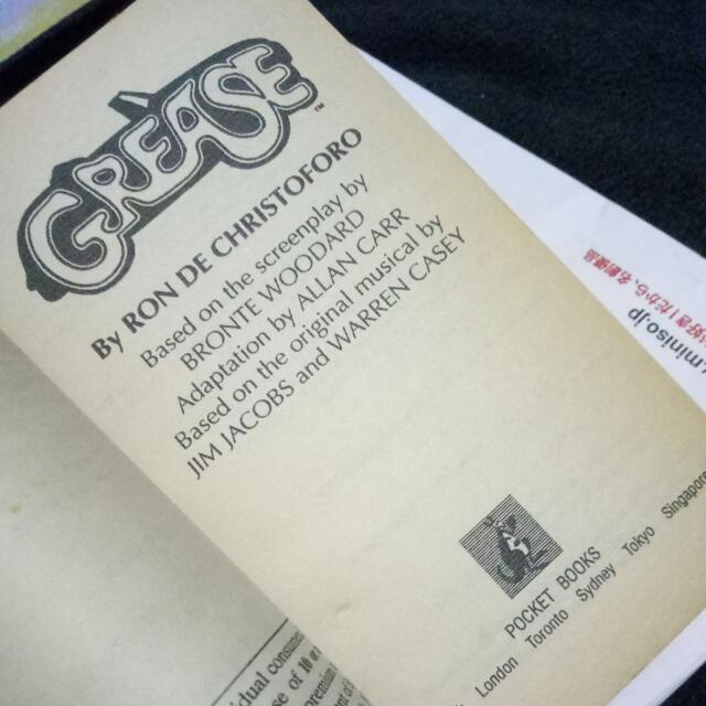 Book Grease (Movie TieIn), Hobbies & Toys, Books & Magazines, Fiction & NonFiction on Carousell