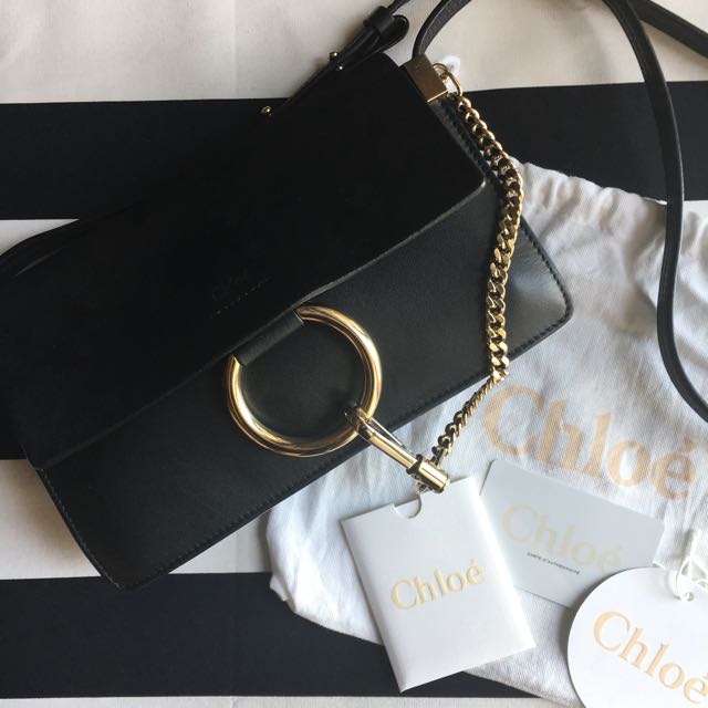 chloe faye shoulder bag black